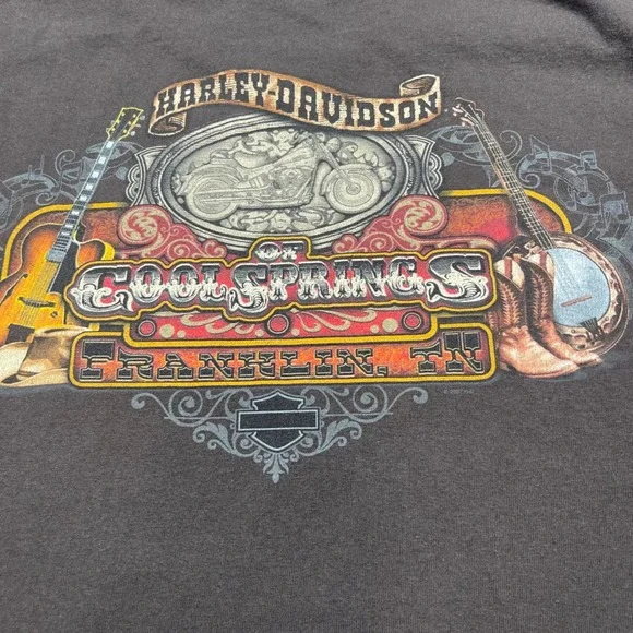 Vintage 2007 Harley-Davidson Cool Springs Franklin T-Shirt Cut Distressed Mens L - Picture 8 of 9